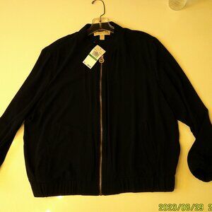Women's Dark Navy Blue/ Black Michael Kors Zip Up Jacket Size XL